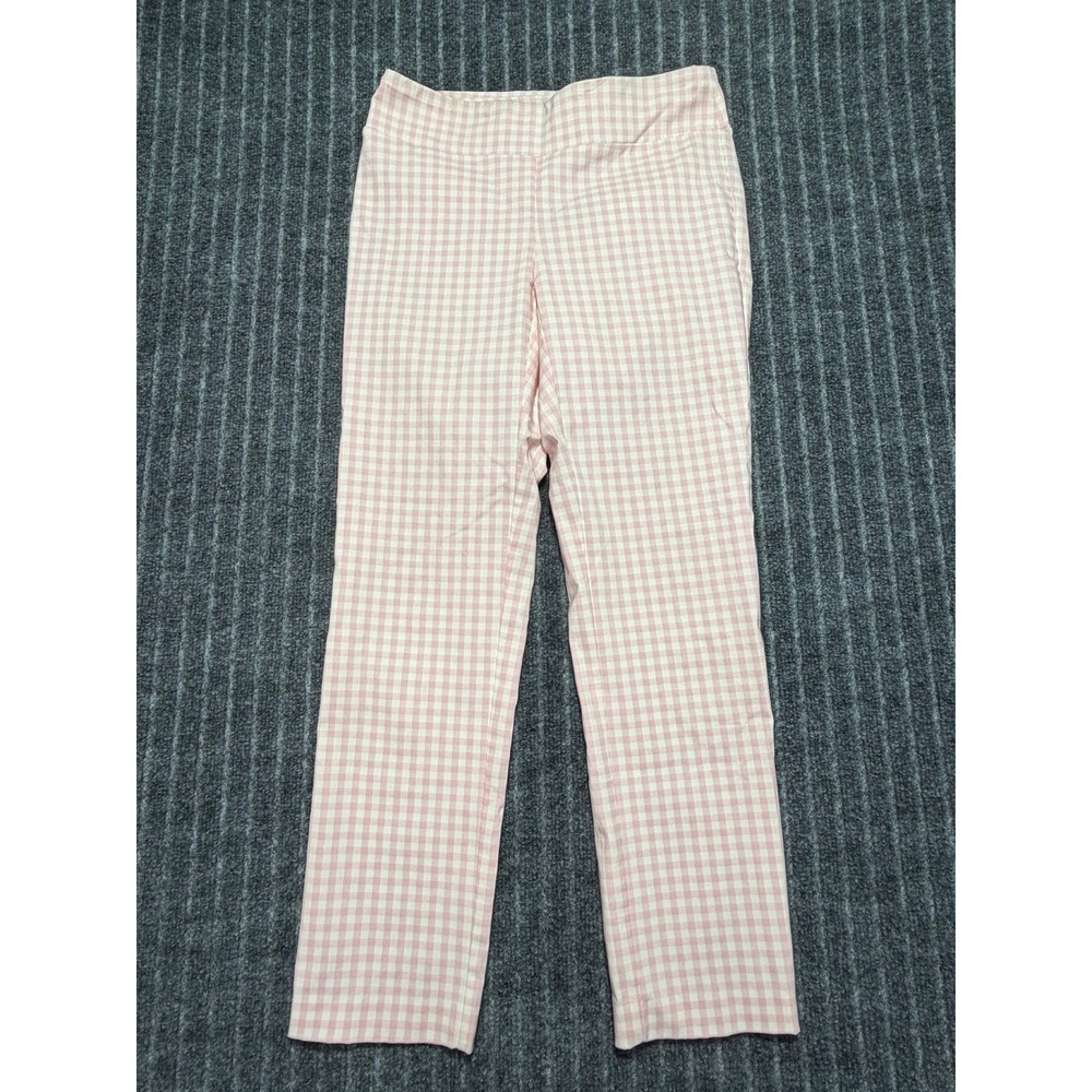 J. McLaughlin New Port Capri Gingham Pants Sz 4 Preppy Coquette Workwear Travel
